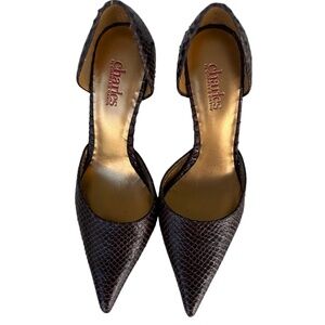 Charles by Charles David Embossed Snakeskin Leather Heels – Size 7